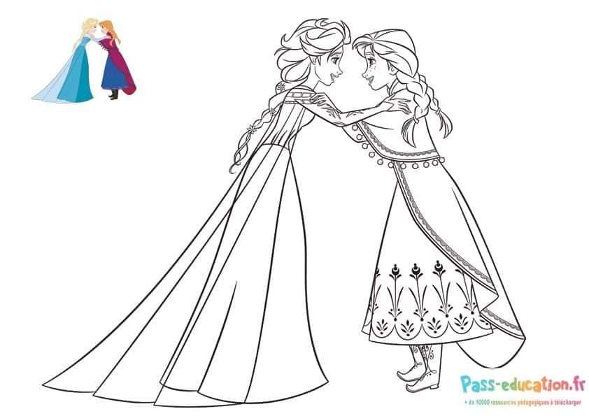 Coloriage Elsa et Anna à imprimer et colorier