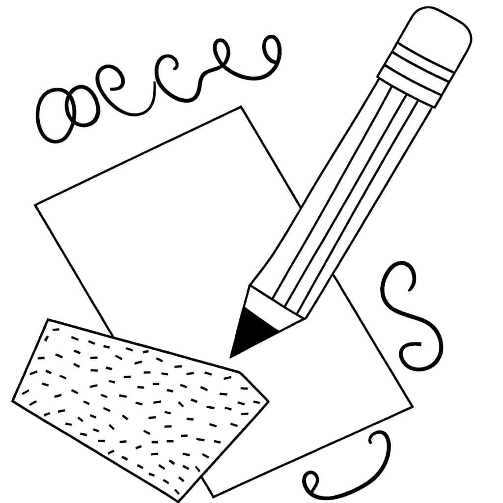 Coloriage Crayon Papier et Gribouillis à imprimer et colorier