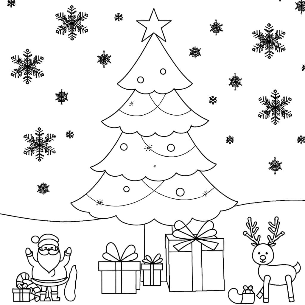 Coloriage Fête de Noël à imprimer et colorier