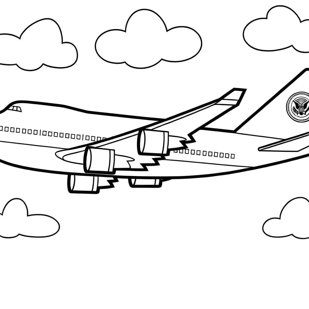 Coloriage Air Force One à imprimer et colorier