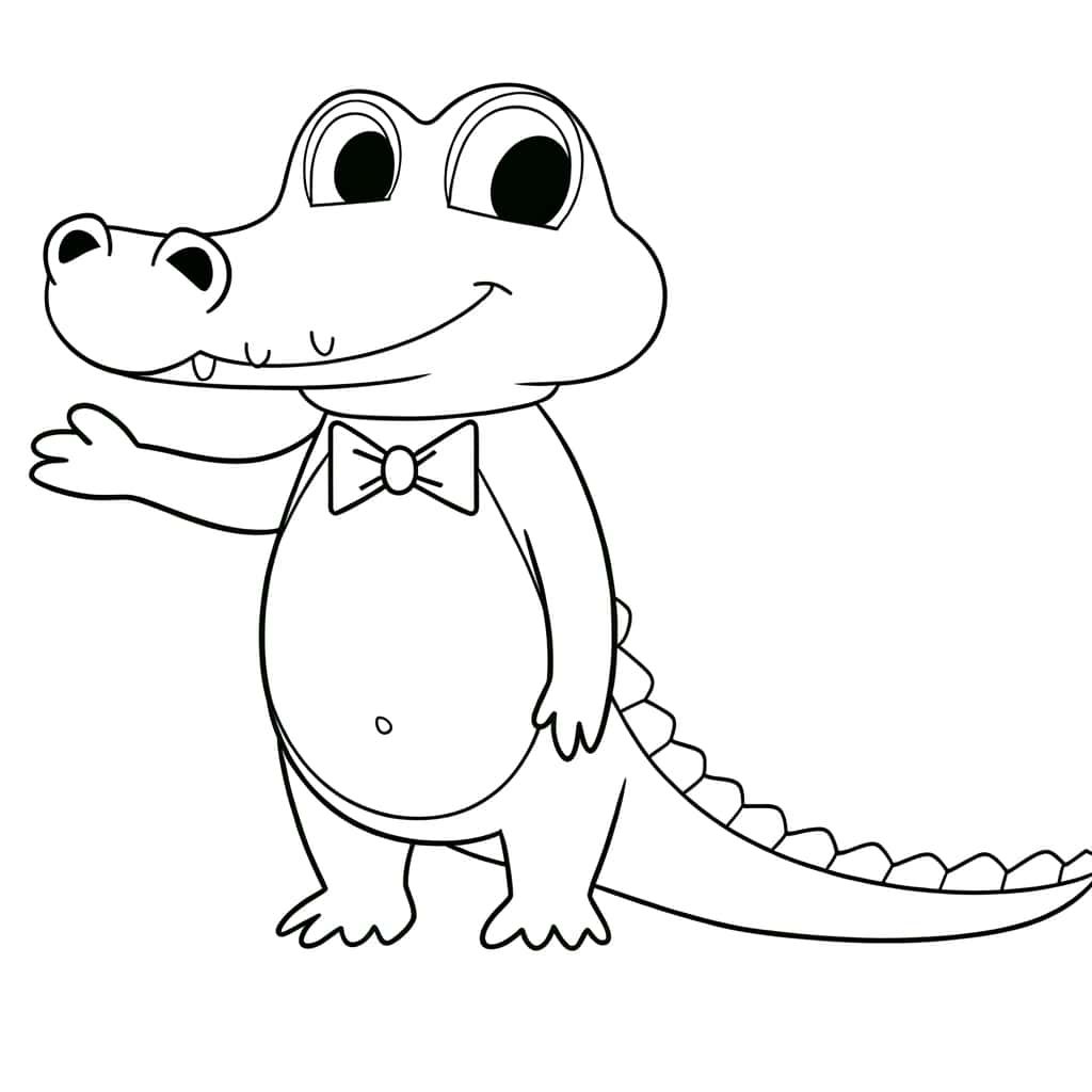 Coloriage Alligator souriant à imprimer et colorier