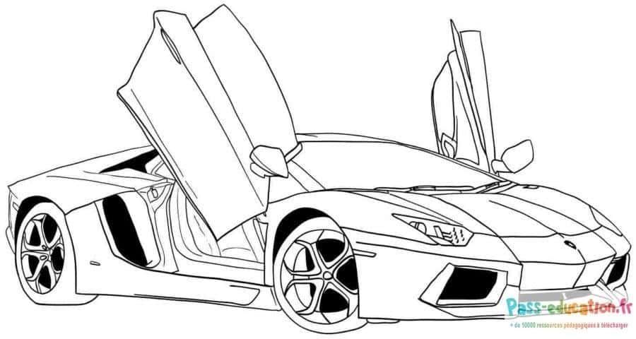 Coloriage Lamborghini sportive à imprimer et colorier