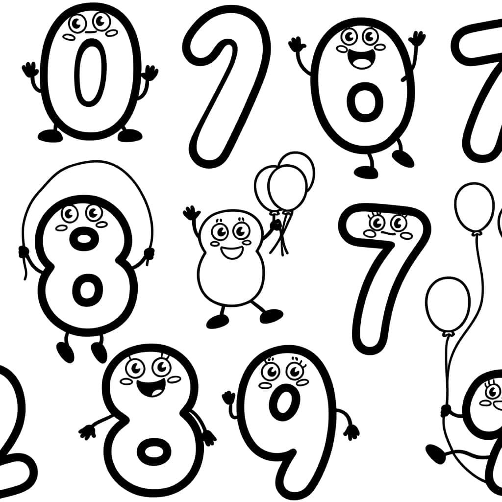 Coloriage Chiffres animés à imprimer et colorier