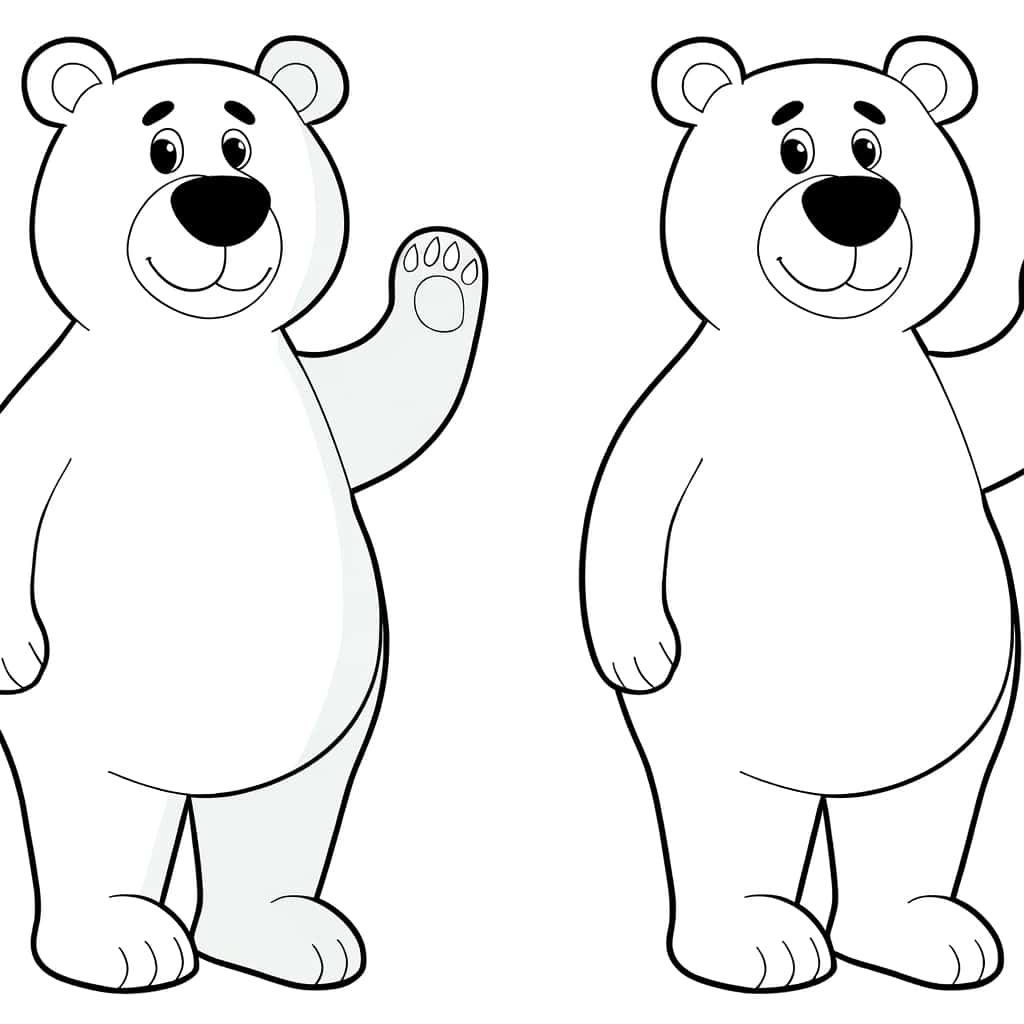 Coloriage Ours polaire sympathique à imprimer et colorier