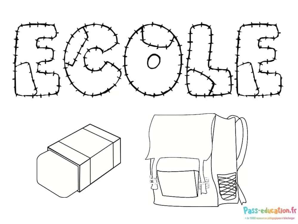 Coloriage École et matériel à imprimer et colorier