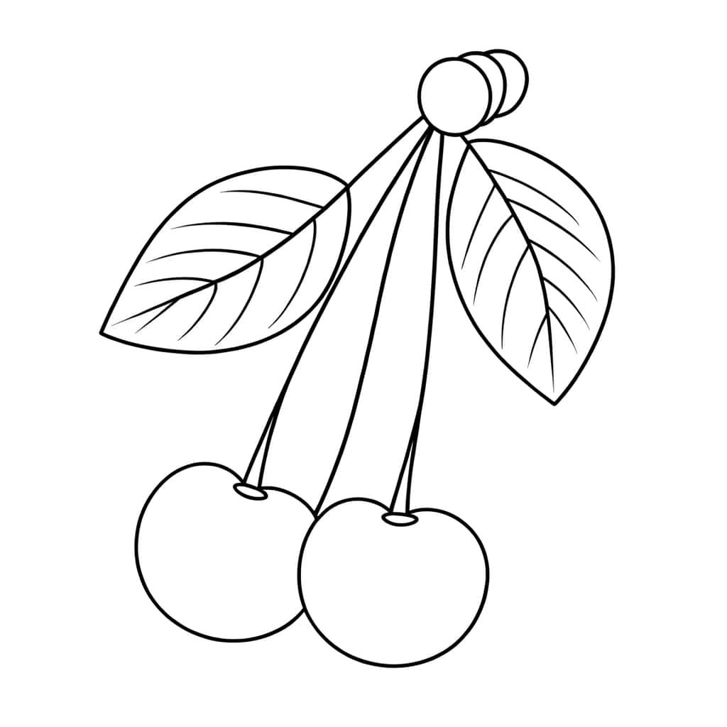 Coloriage Cerises à imprimer et colorier