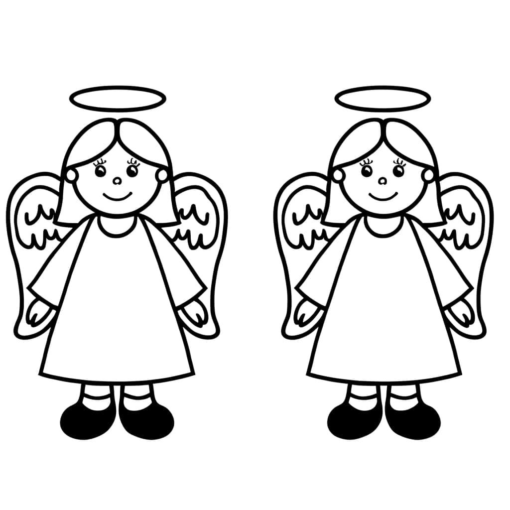 Coloriage Anges jumeaux à imprimer et colorier