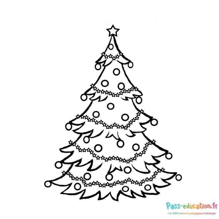 Coloriage Sapin de Noël à imprimer et colorier
