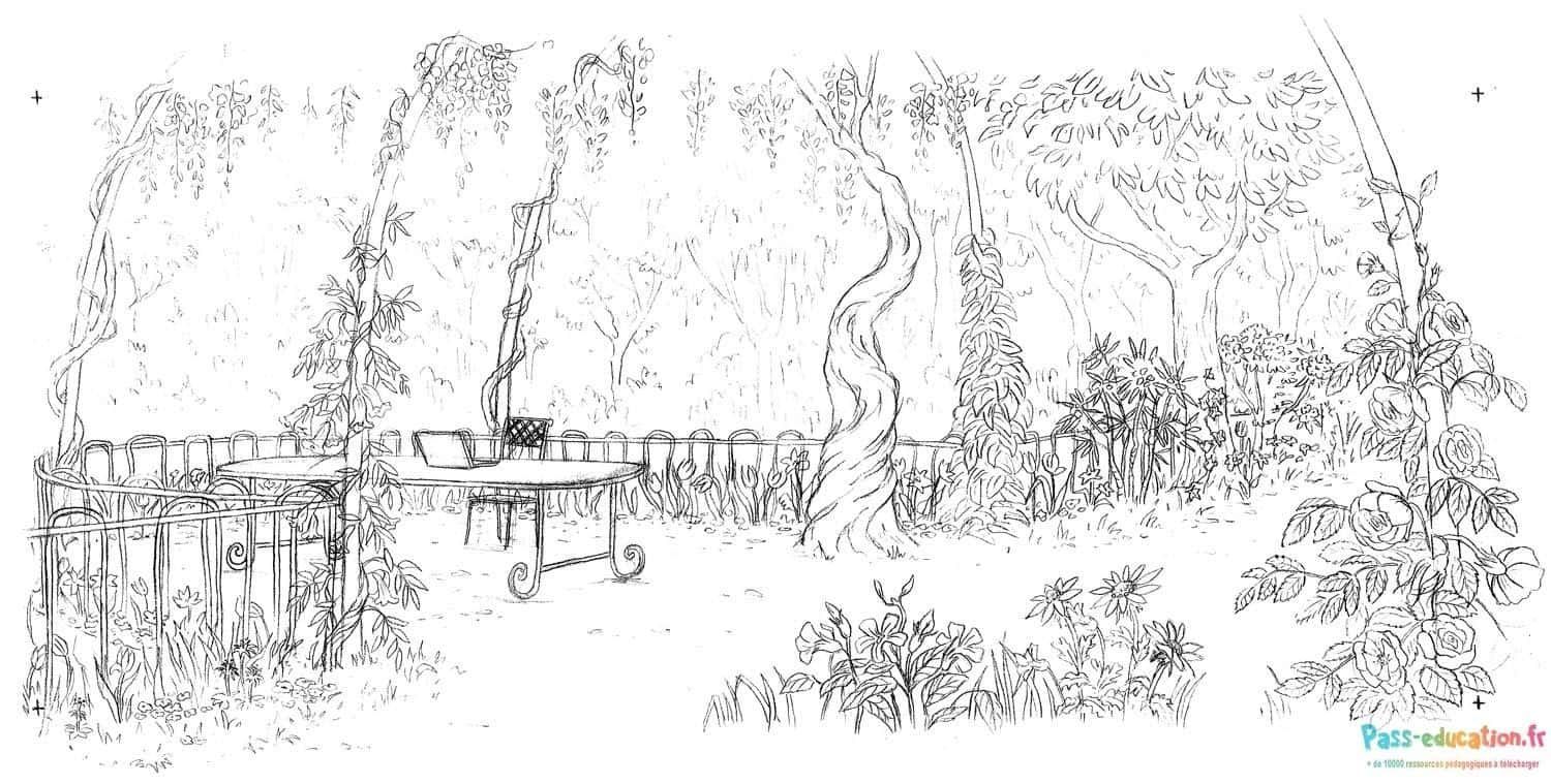 Coloriage Jardin secret à imprimer et colorier