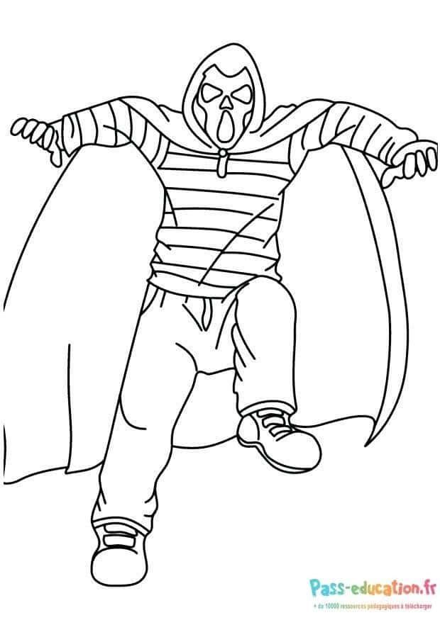 Coloriage Zombie déguisé à imprimer et colorier