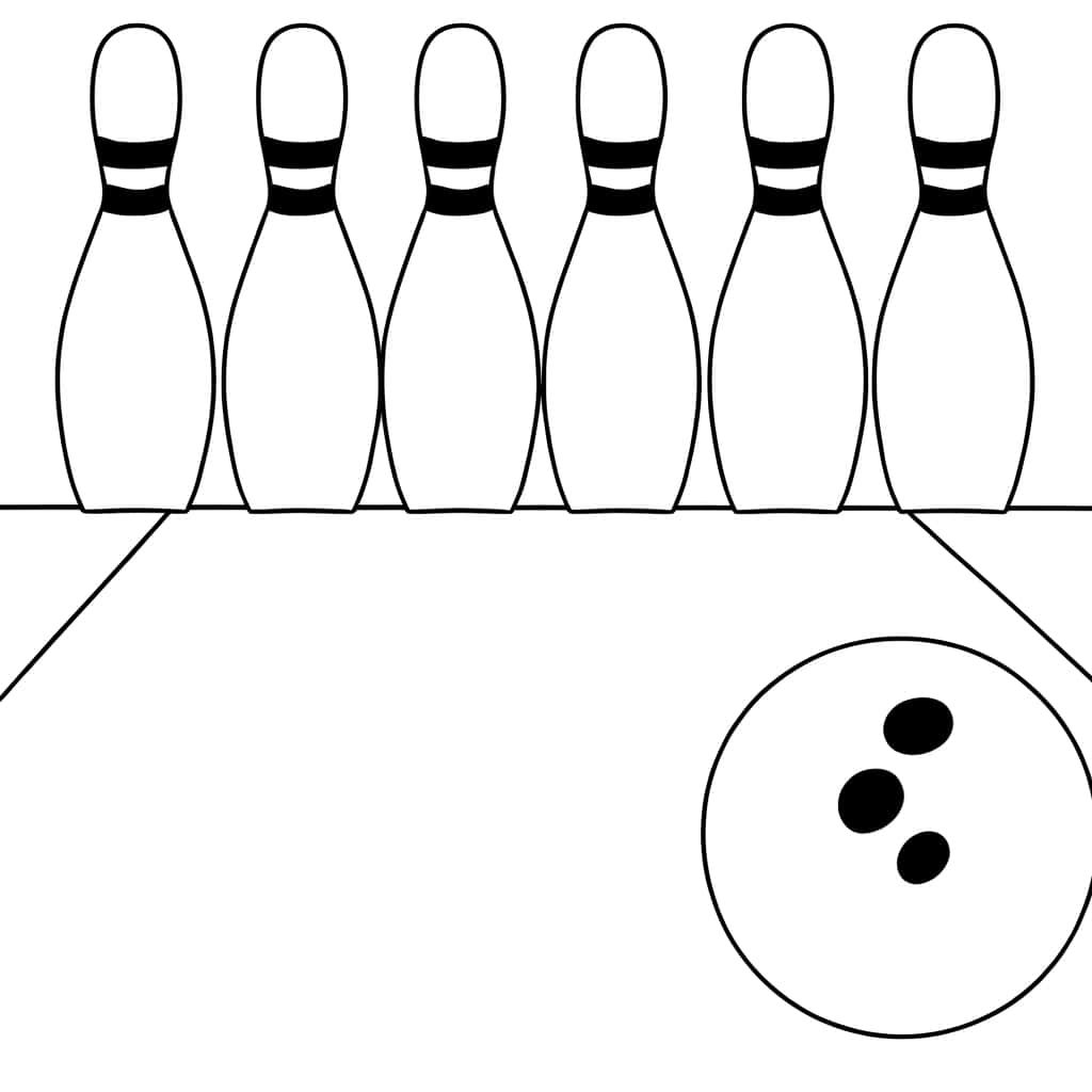 Coloriage Quilles de bowling à imprimer et colorier