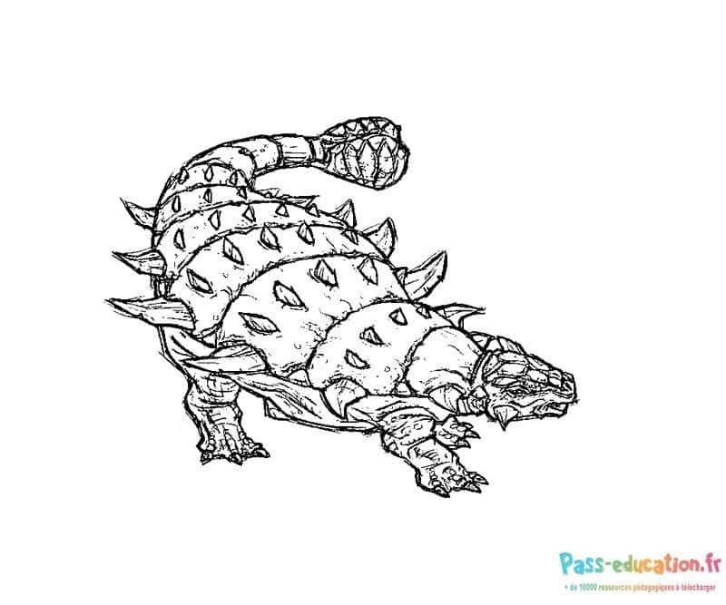 Coloriage Dinosaure armuré à imprimer et colorier
