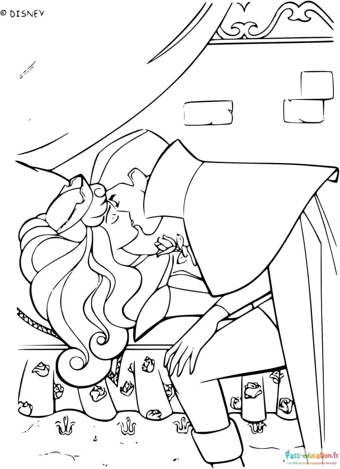 Coloriage Baiser princier à imprimer et colorier