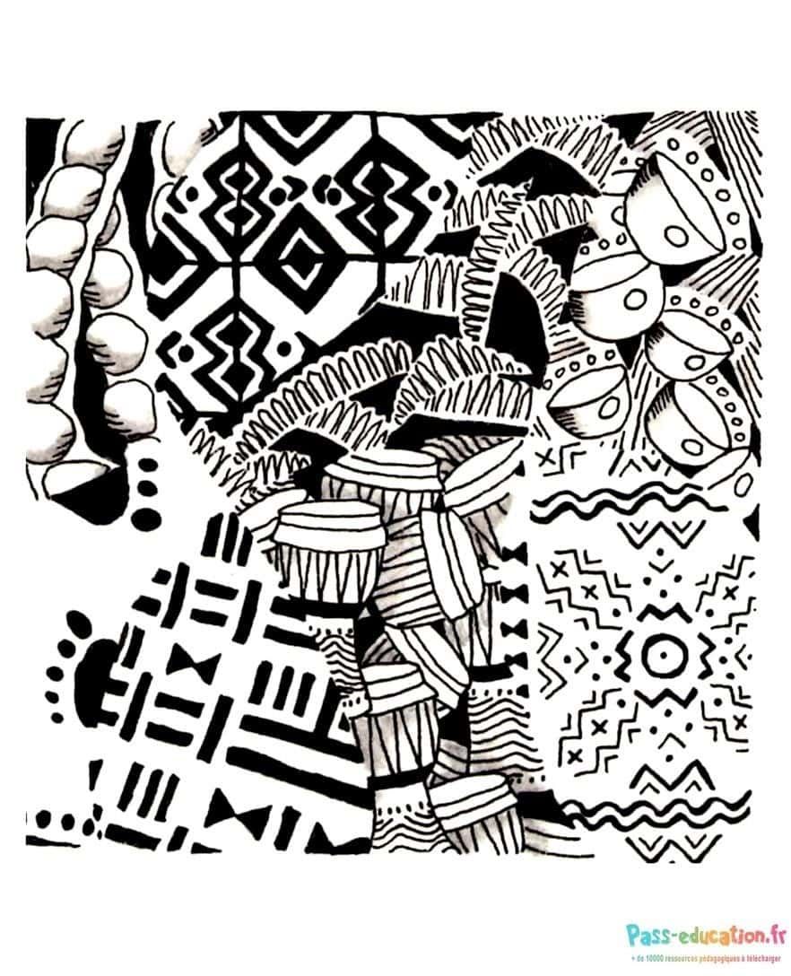 Coloriage Motifs africains à imprimer et colorier