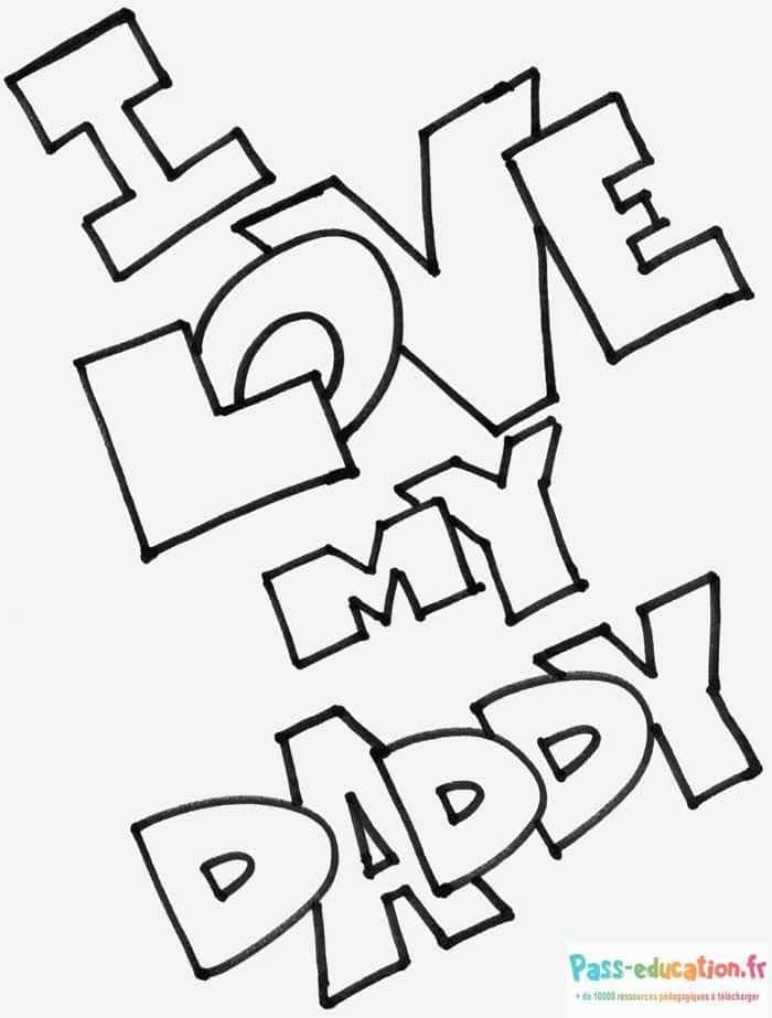 Coloriage Amour pour papa à imprimer et colorier