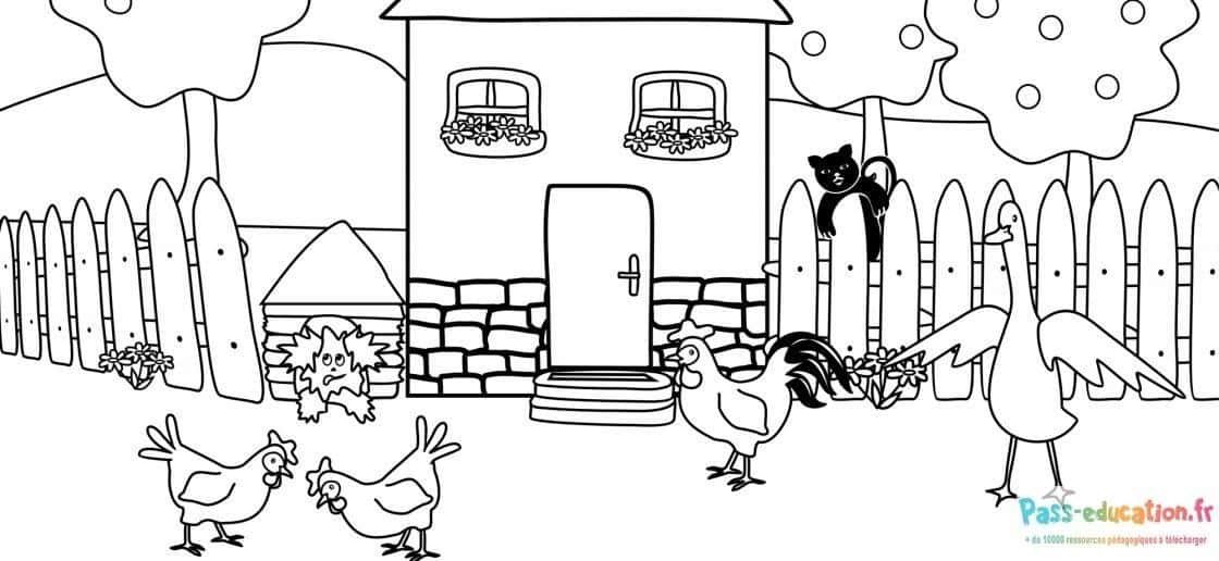 Coloriage Scène à la ferme à imprimer et colorier