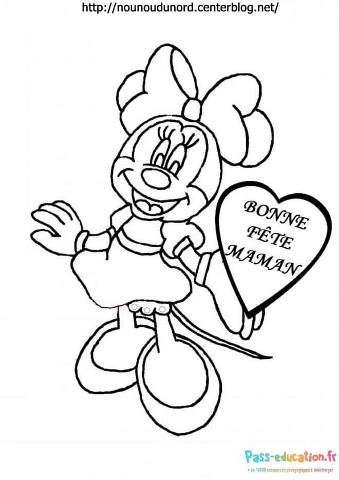 Coloriage Fête des Mères Minnie à imprimer et colorier