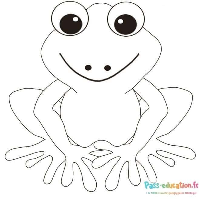 Coloriage Grenouille mains ouvertes à imprimer et colorier