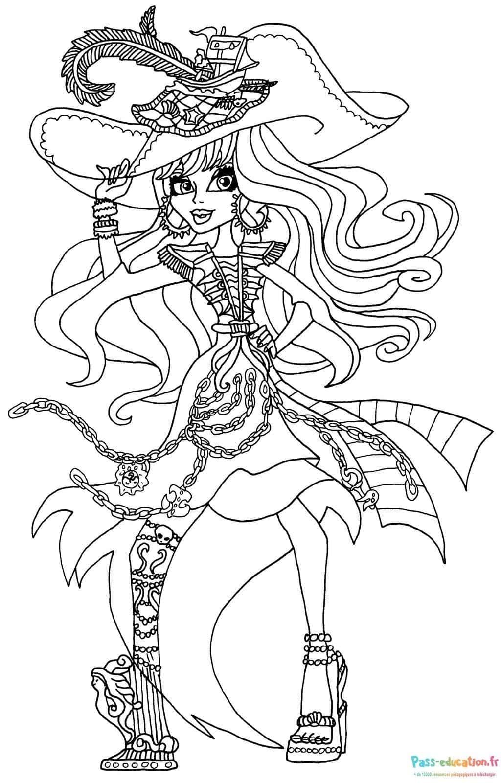 Coloriage Pirate des mers fantastiques à imprimer et colorier