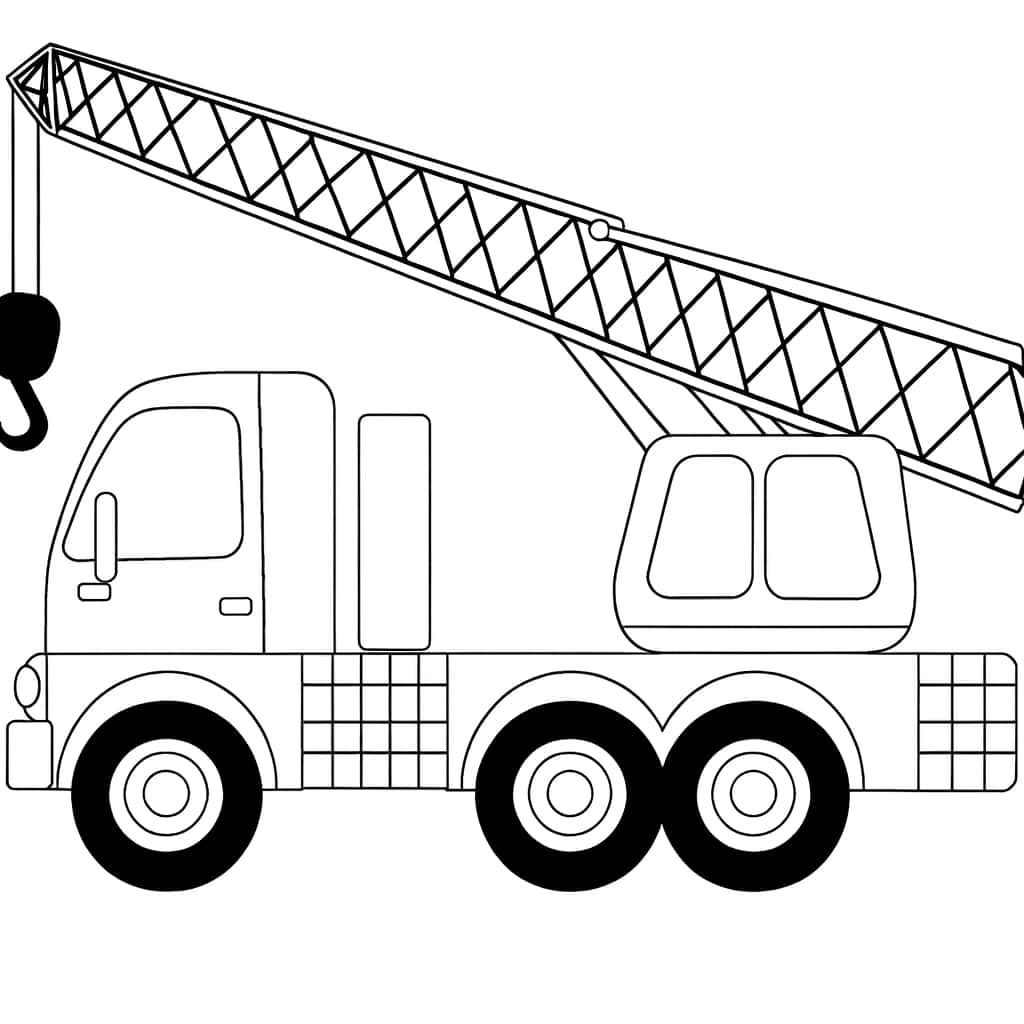 Coloriage Camion Grue à imprimer et colorier