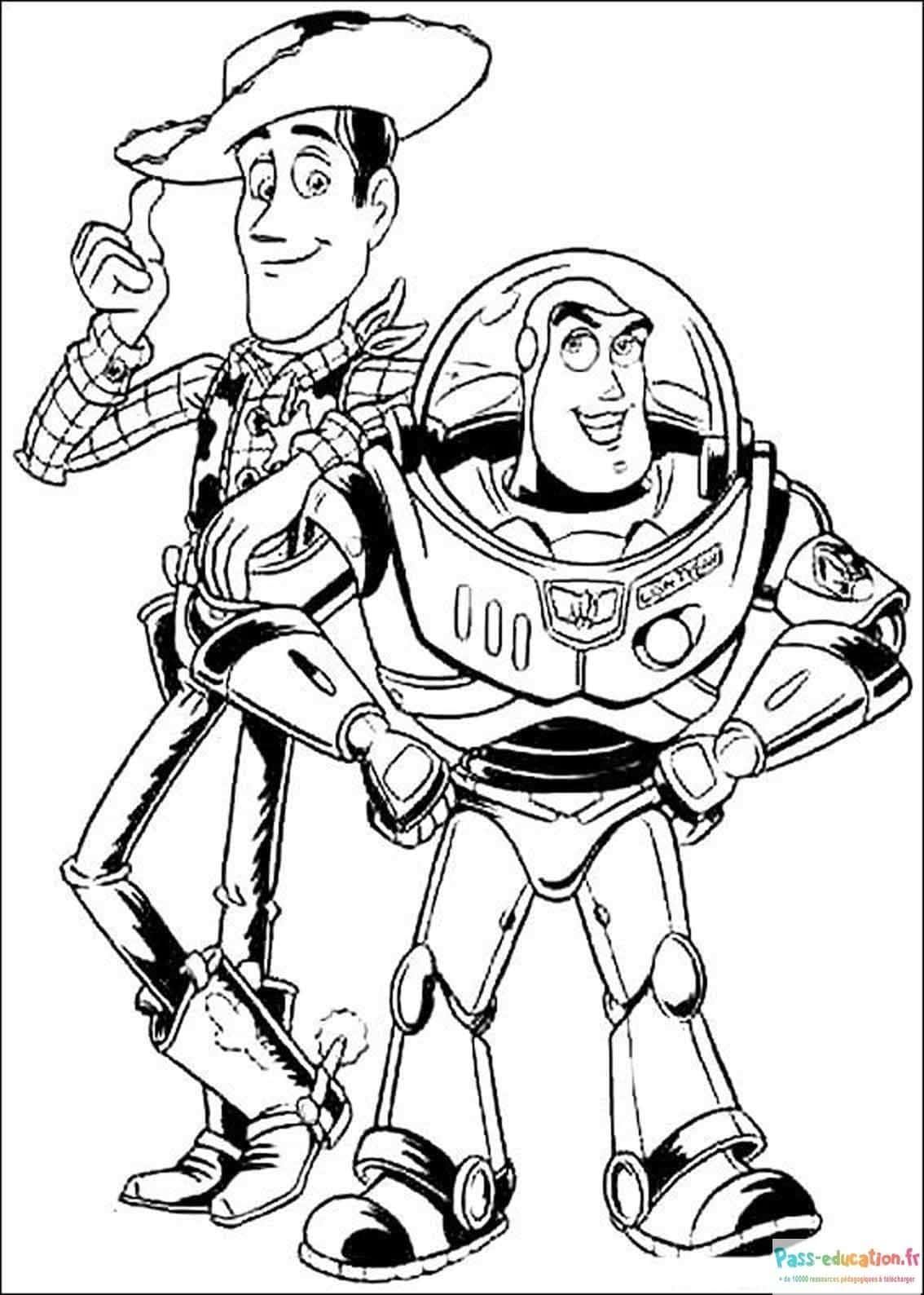 Coloriage Woody et Buzz à imprimer et colorier