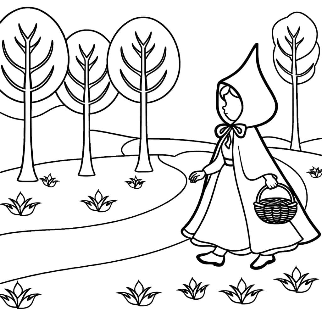 Coloriage Chaperon Rouge à imprimer et colorier