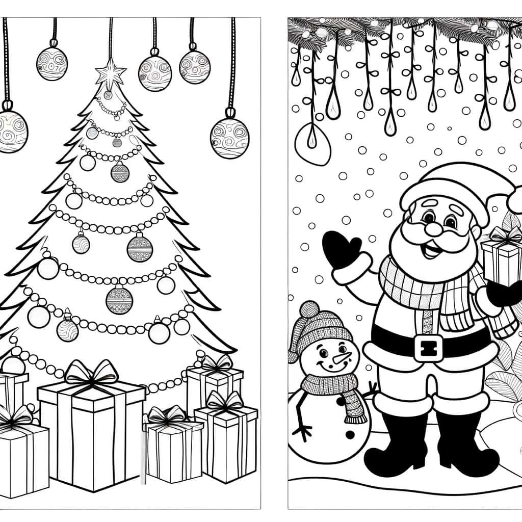 Coloriage Noël festif à imprimer et colorier