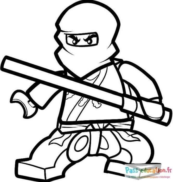 Coloriage Ninja armé à imprimer et colorier