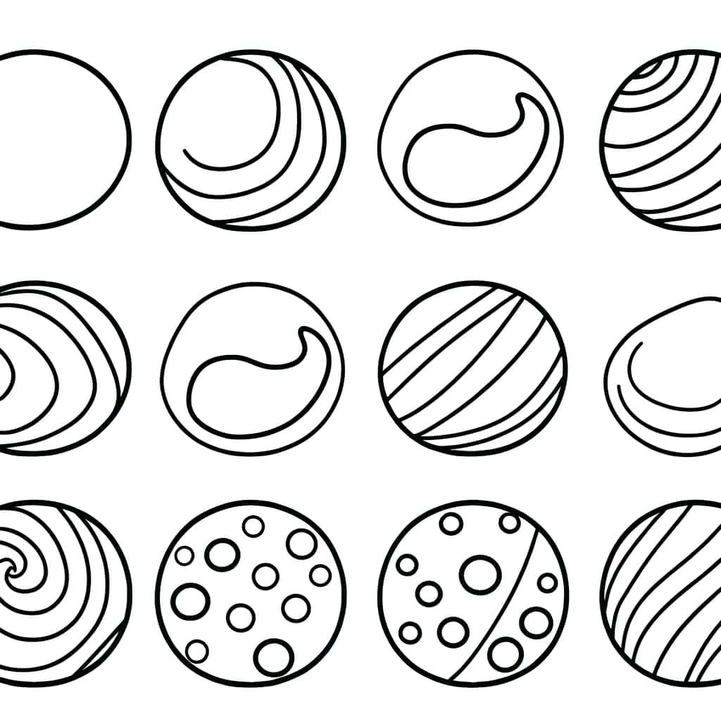 Coloriage Billes à motifs à imprimer et colorier