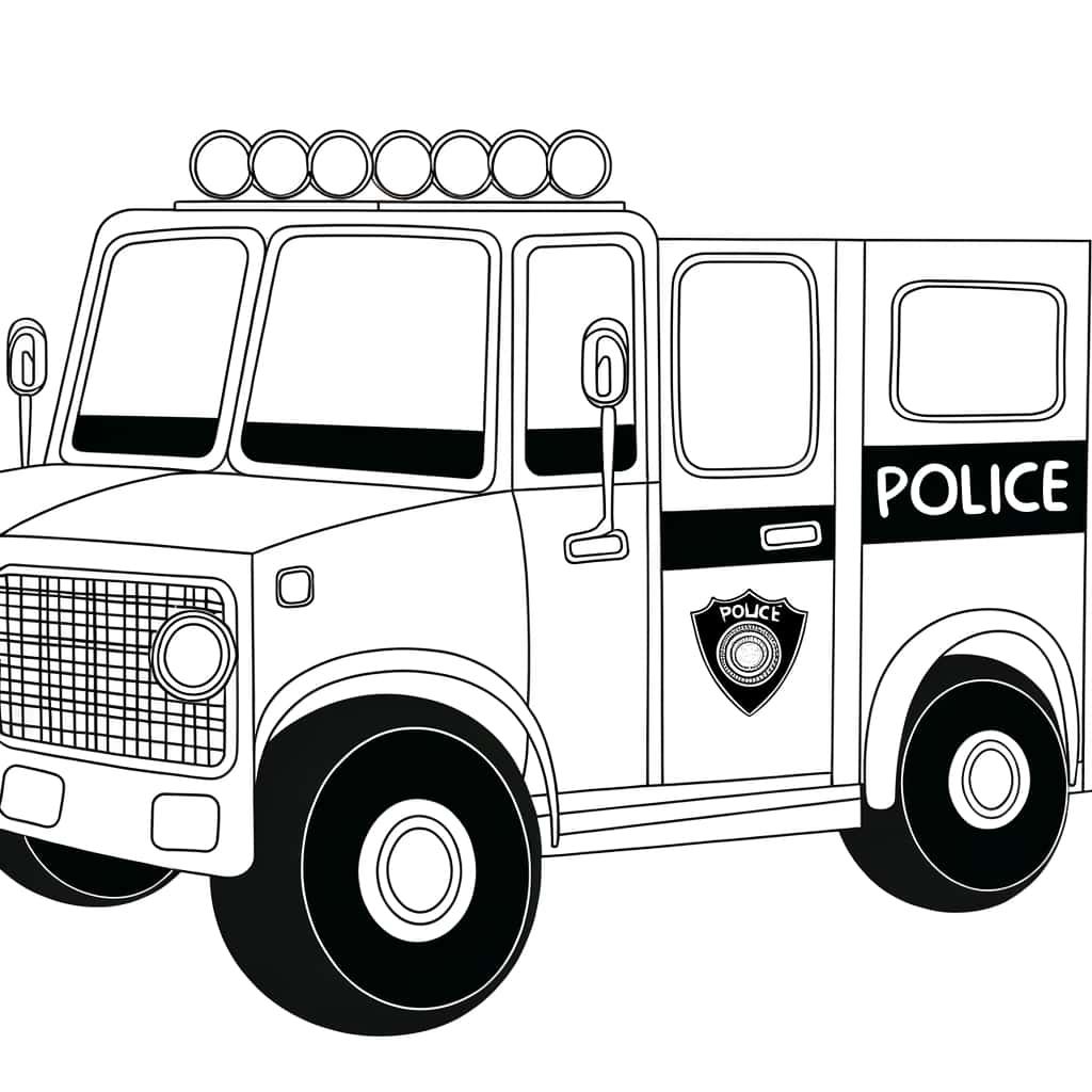 Coloriage Camion de police à imprimer et colorier