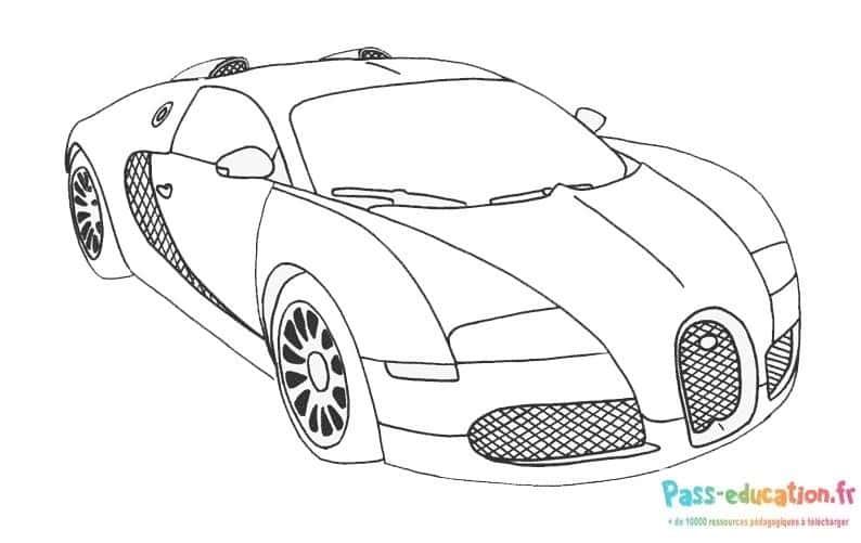 Coloriage Voiture de sport à imprimer et colorier