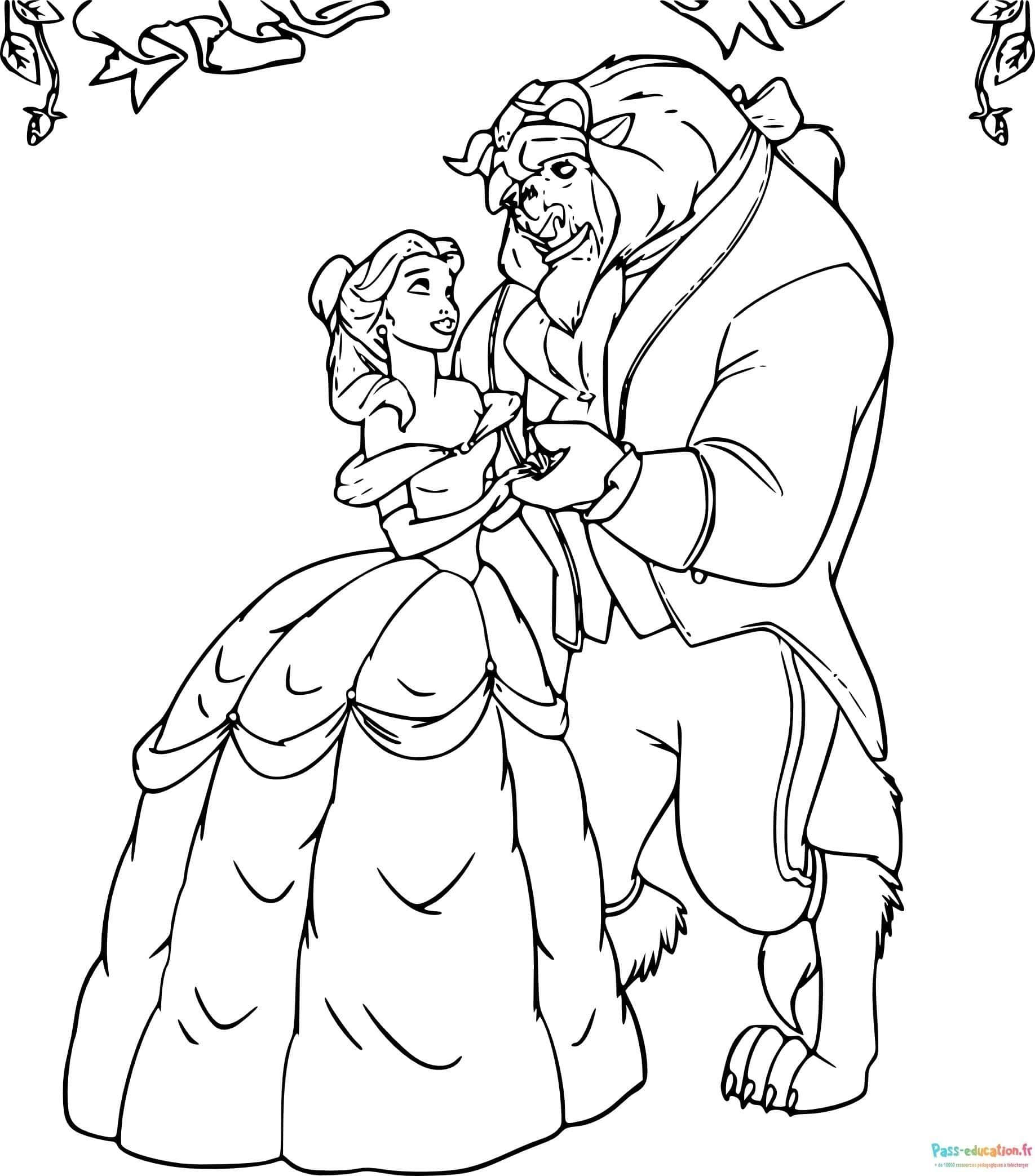 Coloriage Belle et la Bête à imprimer et colorier