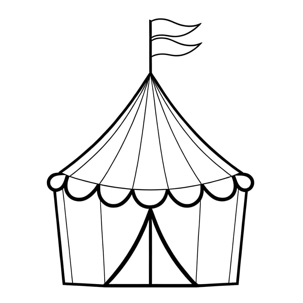 Coloriage Chapiteau Cirque à imprimer et colorier