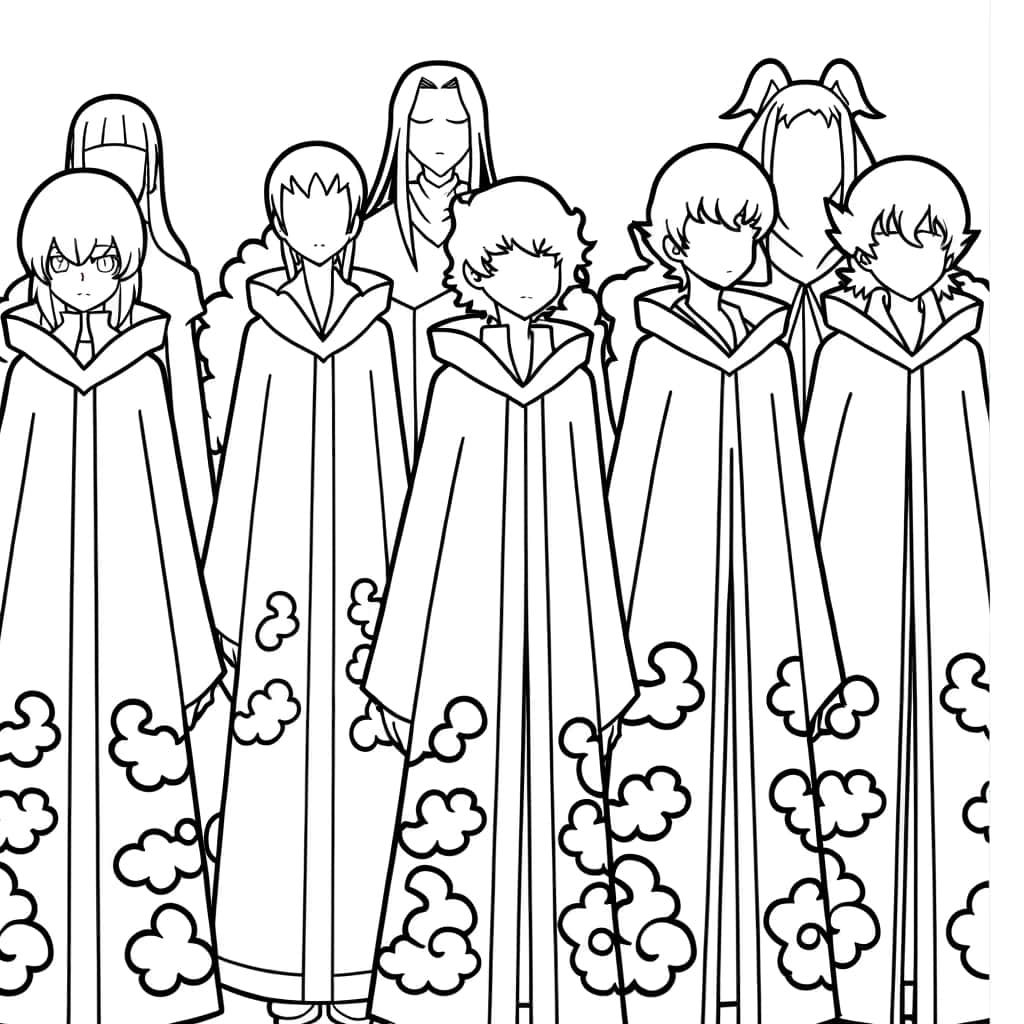 Coloriage Akatsuki debout à imprimer et colorier