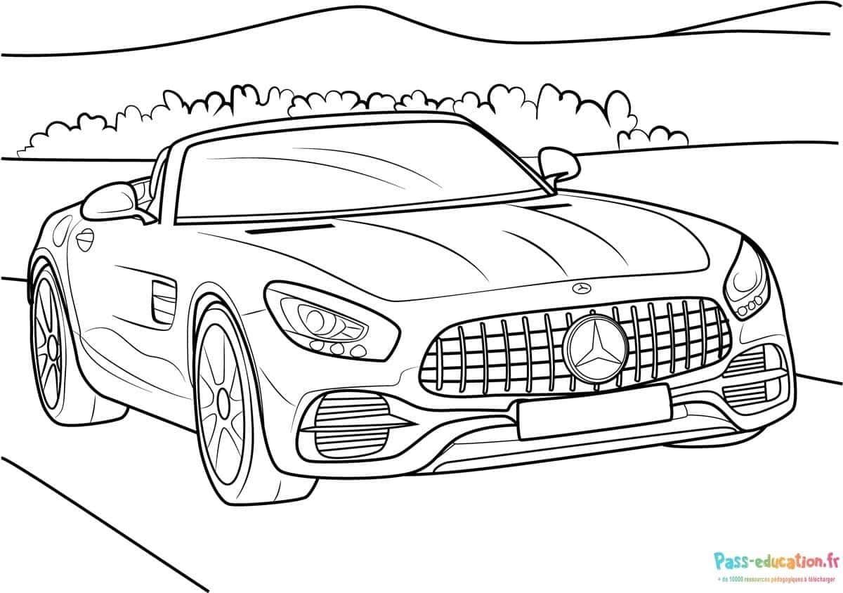Coloriage Voiture sportive à imprimer et colorier
