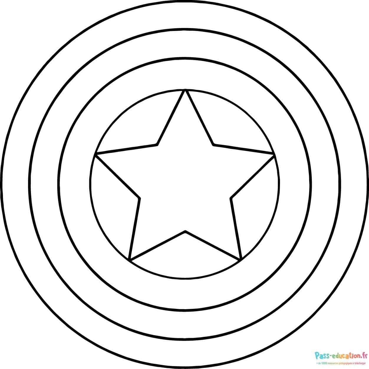 Coloriage Bouclier étoilé à imprimer et colorier