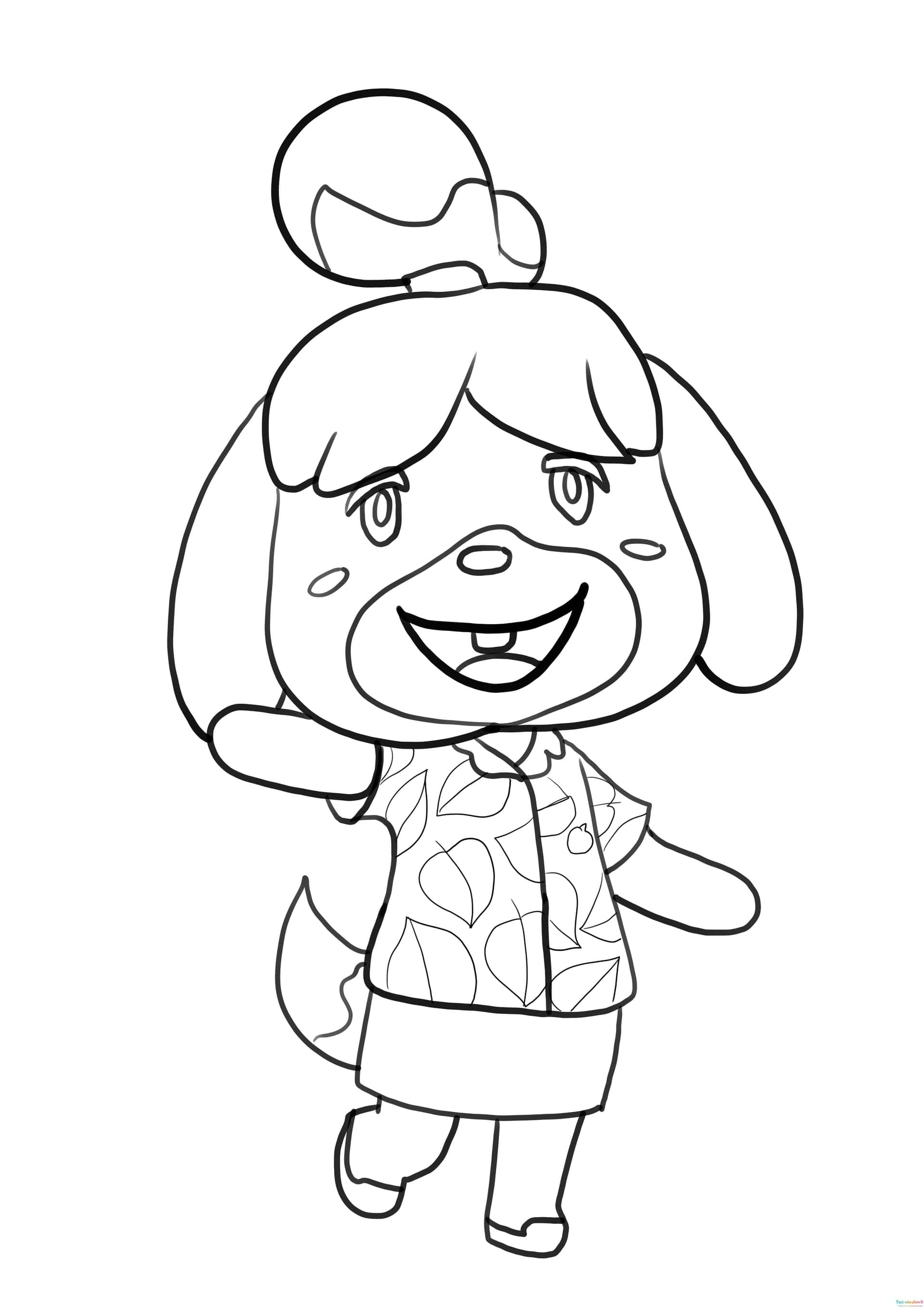Coloriage Animal Crossing Isabelle à imprimer et colorier