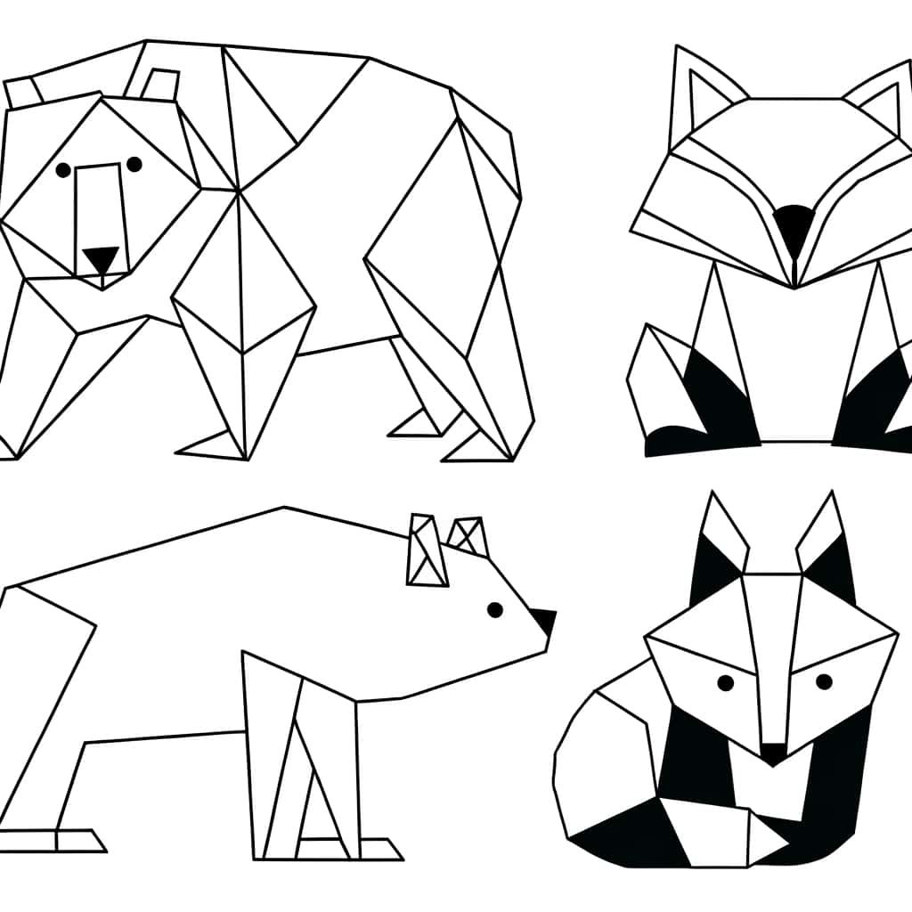 Coloriage Animaux géométriques à imprimer et colorier