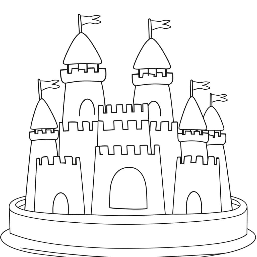 Coloriage Château de sable à imprimer et colorier