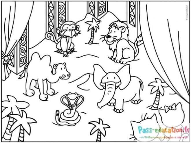 Coloriage Animaux du zoo à imprimer et colorier