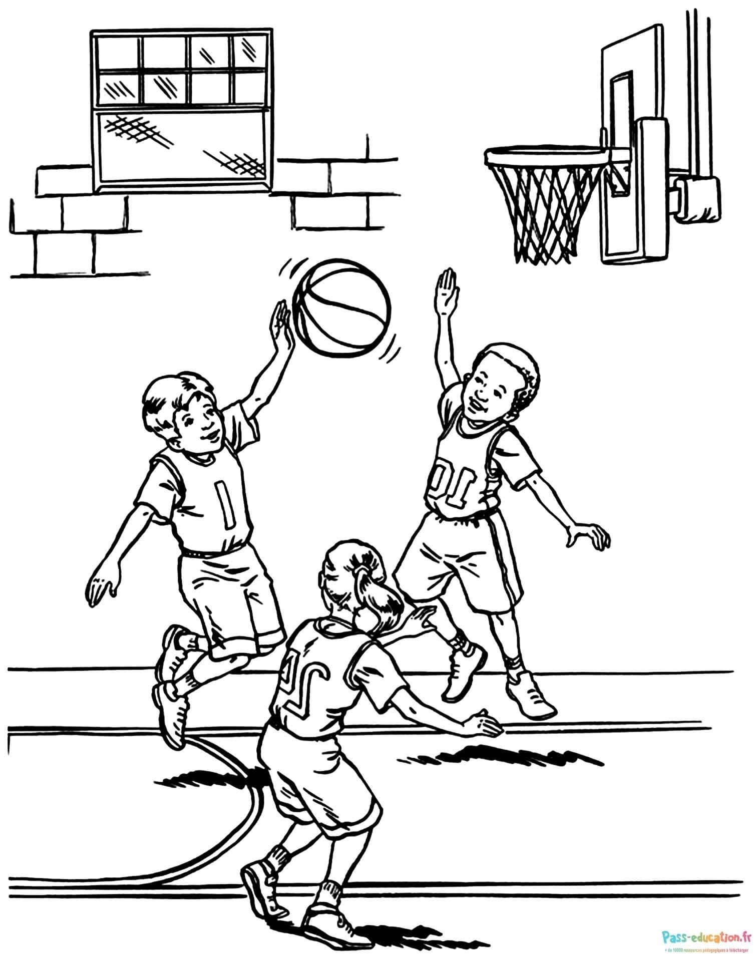 Coloriage Match de basketball à imprimer et colorier
