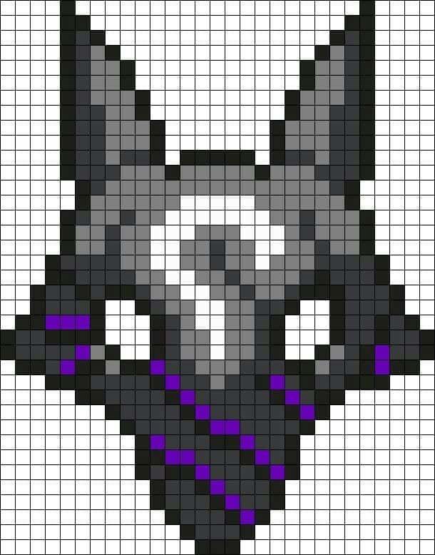 Coloriage Loup pixelisé à imprimer et colorier