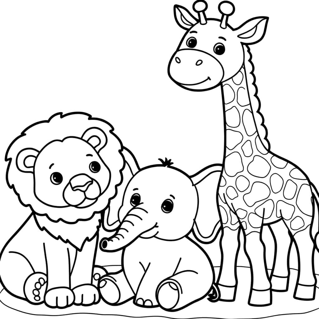 Coloriage Bébés animaux à imprimer et colorier
