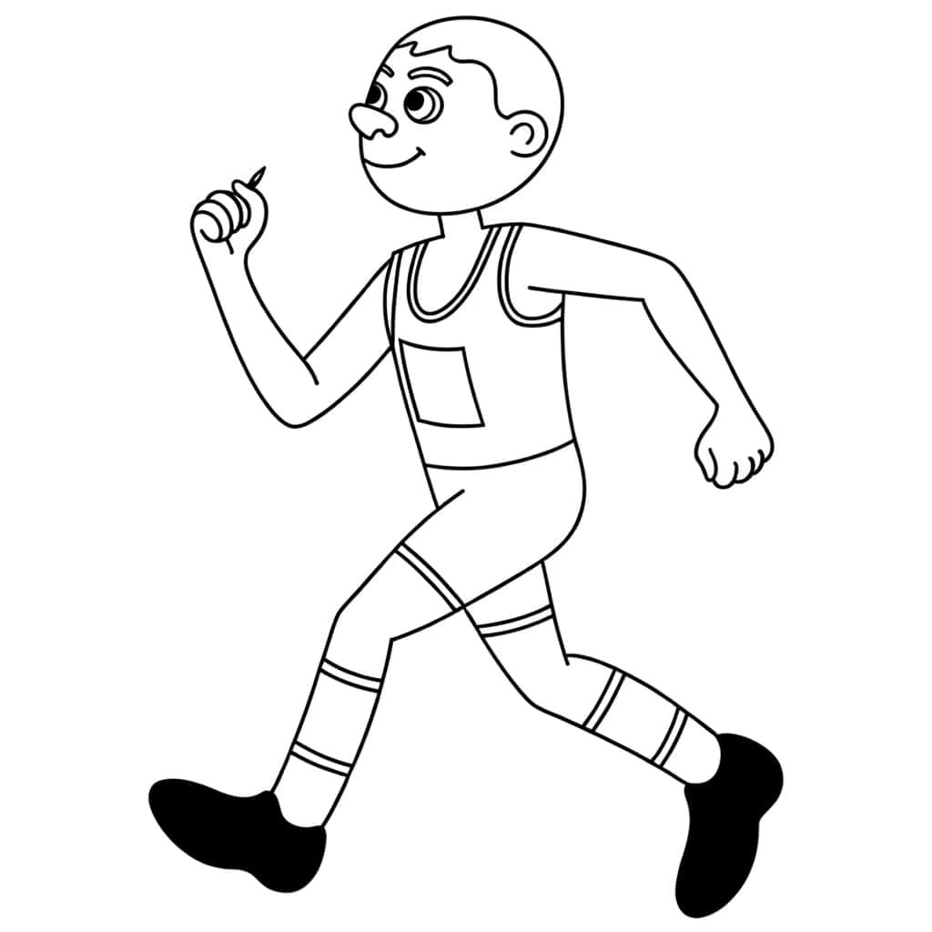 Coloriage Coureur en action à imprimer et colorier