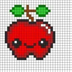 Coloriage Pomme kawaii à imprimer et colorier