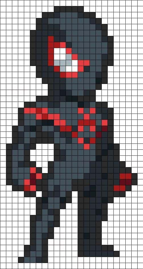 Coloriage Spiderman pixelisé à imprimer et colorier