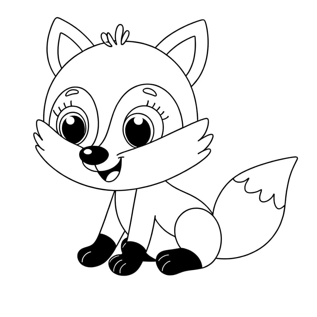 Coloriage Bébé Renard à imprimer et colorier