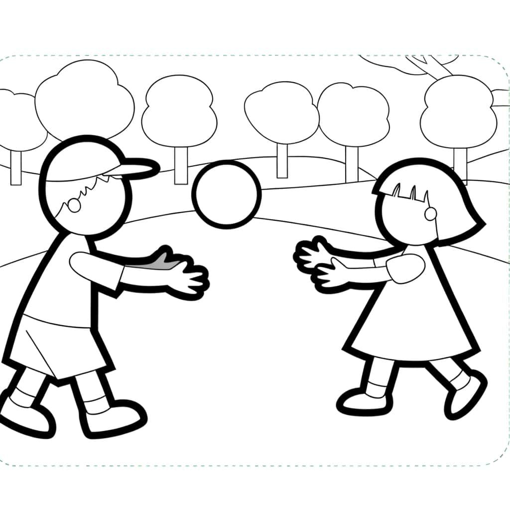 Coloriage Jeu de ballon à imprimer et colorier