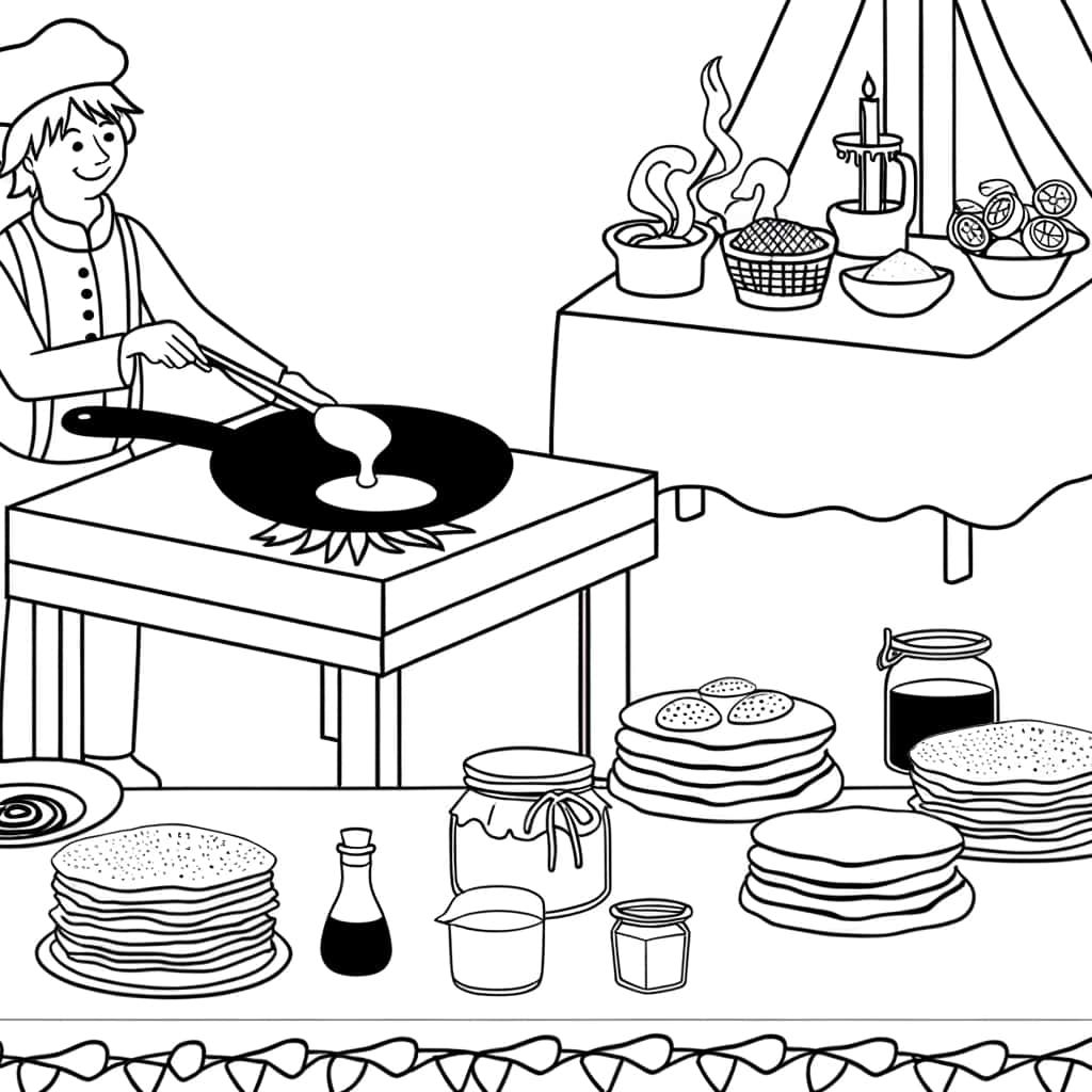 Coloriage Fête de la Chandeleur à imprimer et colorier