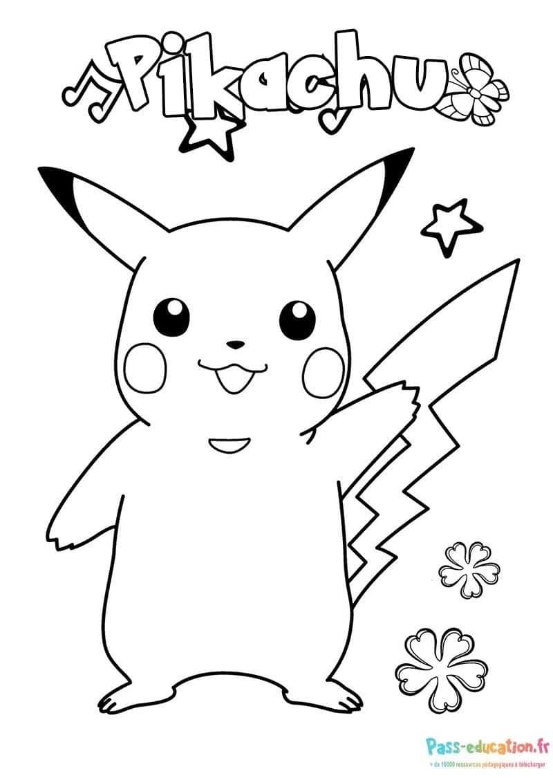 Coloriage Pikachu à imprimer et colorier